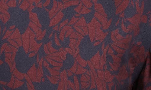 Ted Baker Akselle Print Cotton Button-up Shirt In Burgundy