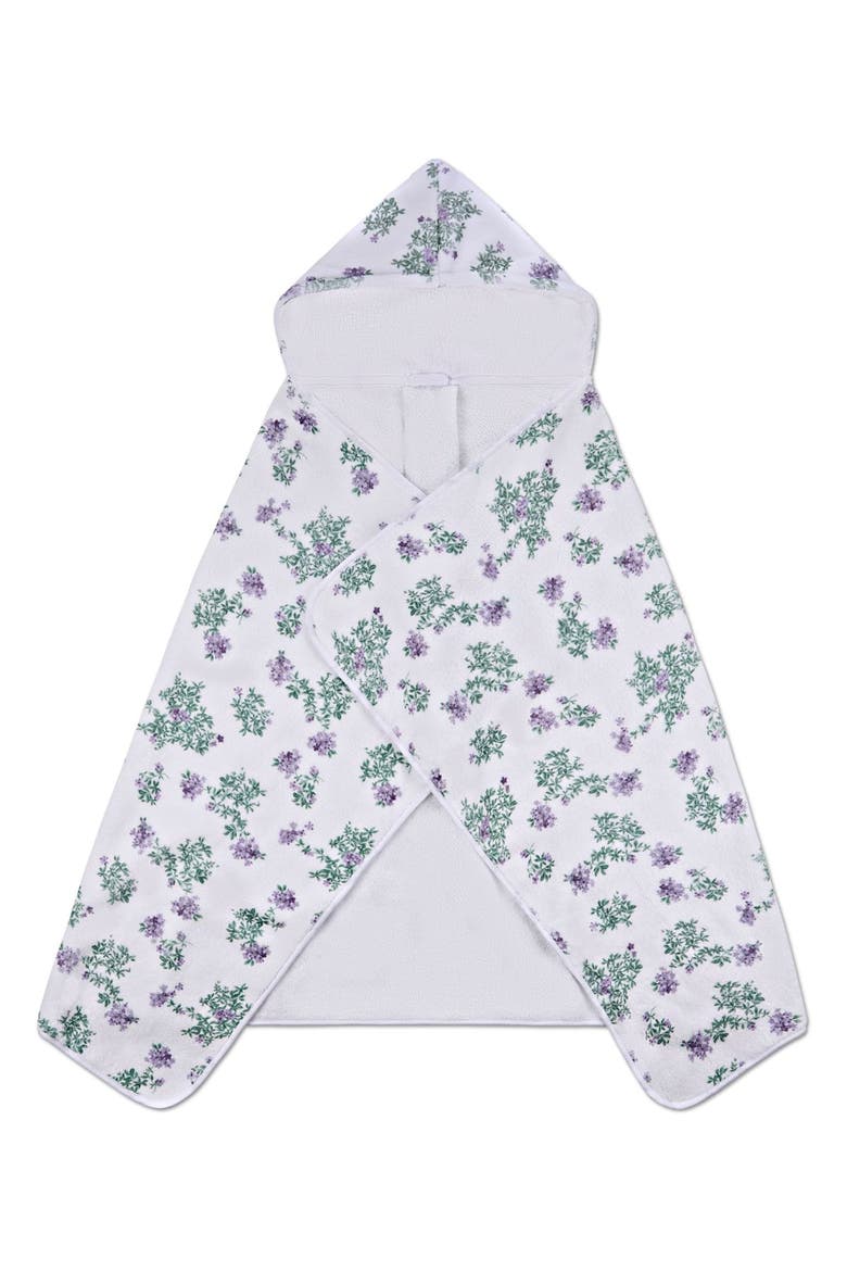 Baby Floral Cotton-Lined Hooded Towel, Alternate, color, White