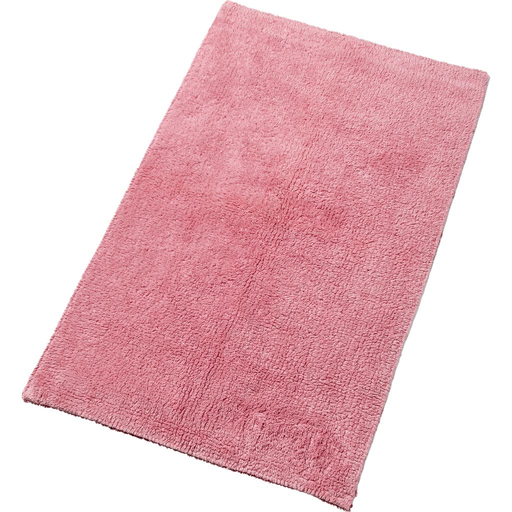 Christy Reversible Deep Pile Thick Cotton Bath Rug In Blush
