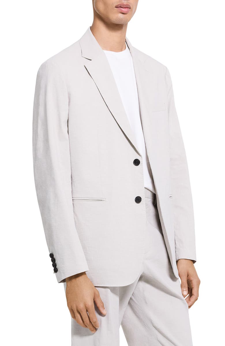 Theory Standard Linen Blend Suit Jacket, Alternate, color, Silver Cloud