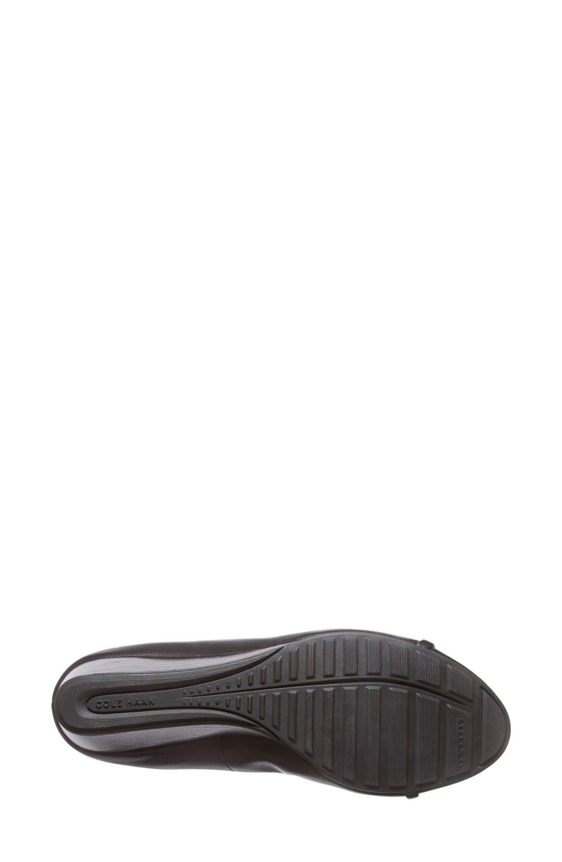 'Tali' Bow Wedge Pump (Nordstrom Exclusive), Alternate, color, BLACK LEATHER