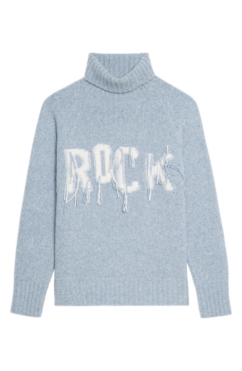 Zadig & Voltaire Mora We Rock Merino Wool Turtleneck Sweater, Alternate, color, Light Blue