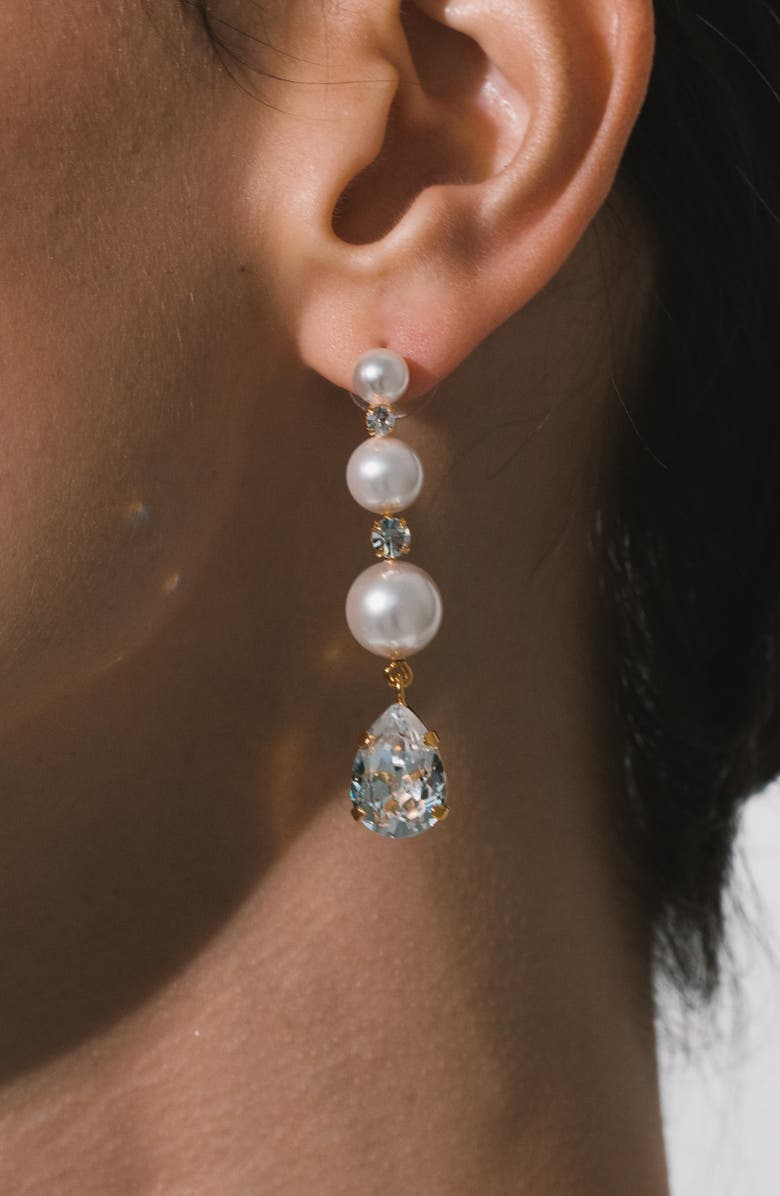 Jennifer Behr Corisande Faux Pearl & Crystal Drop Earrings, Alternate, color, Crystal Pearl