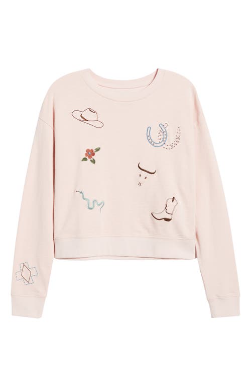 Pendleton Wild West Embroidered Cotton Graphic Sweatshirt In Pink