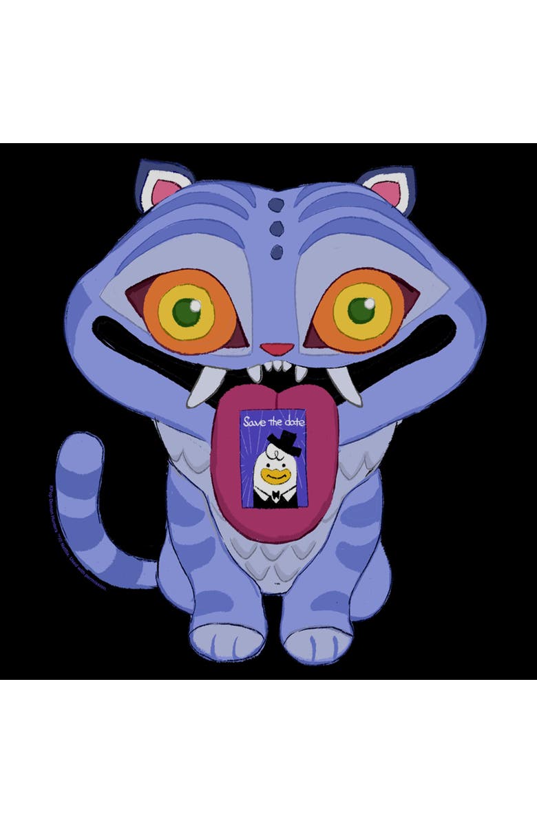 KPop Demon Hunters Men's KPop Demon Hunters Derpy Save The Date  Graphic T-Shirt, Alternate, color, Black