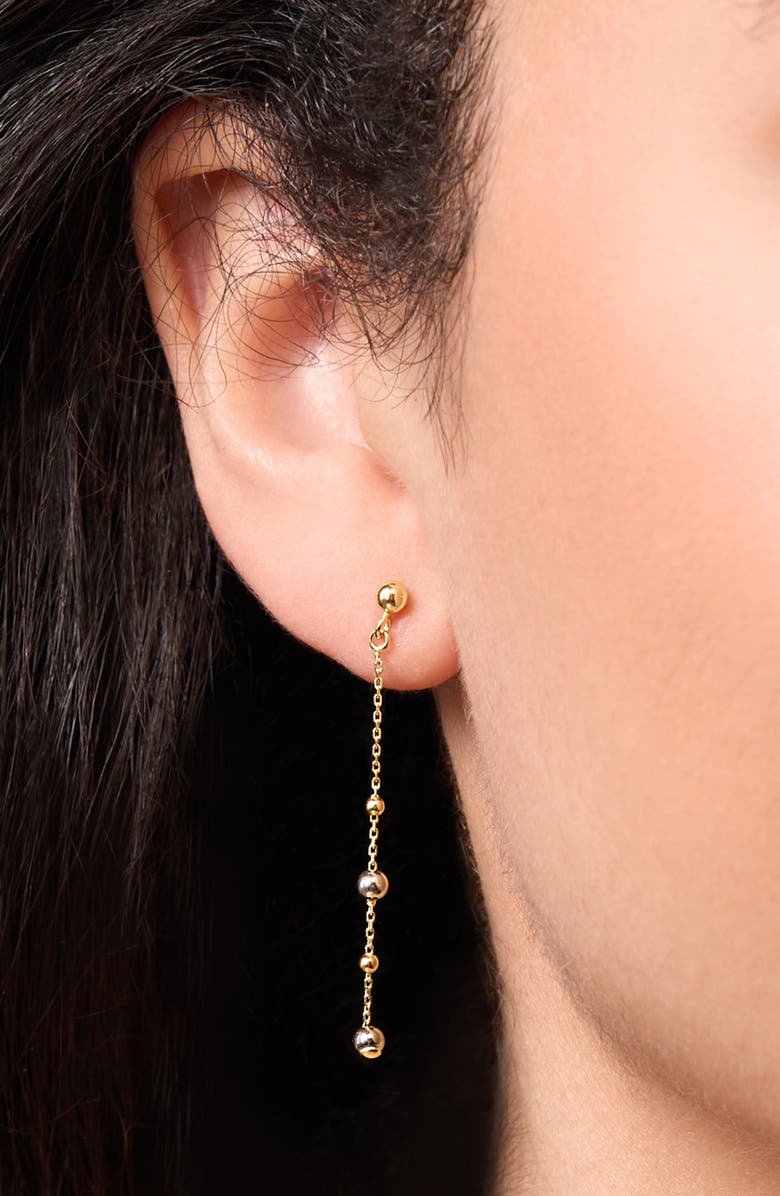 Bony Levy 14k Gold Bead Station Drop Earrings, Alternate, color, 14K White Yellow Gold