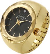 Jessica Simpson Faceted Bezel Ring Watch, 22mm