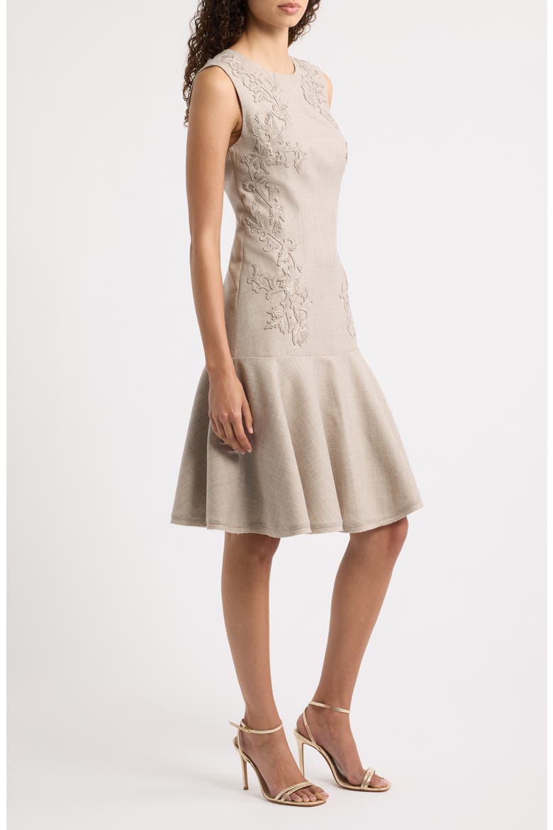 Tate Embroidered Wool Dress, Alternate, color, OAT