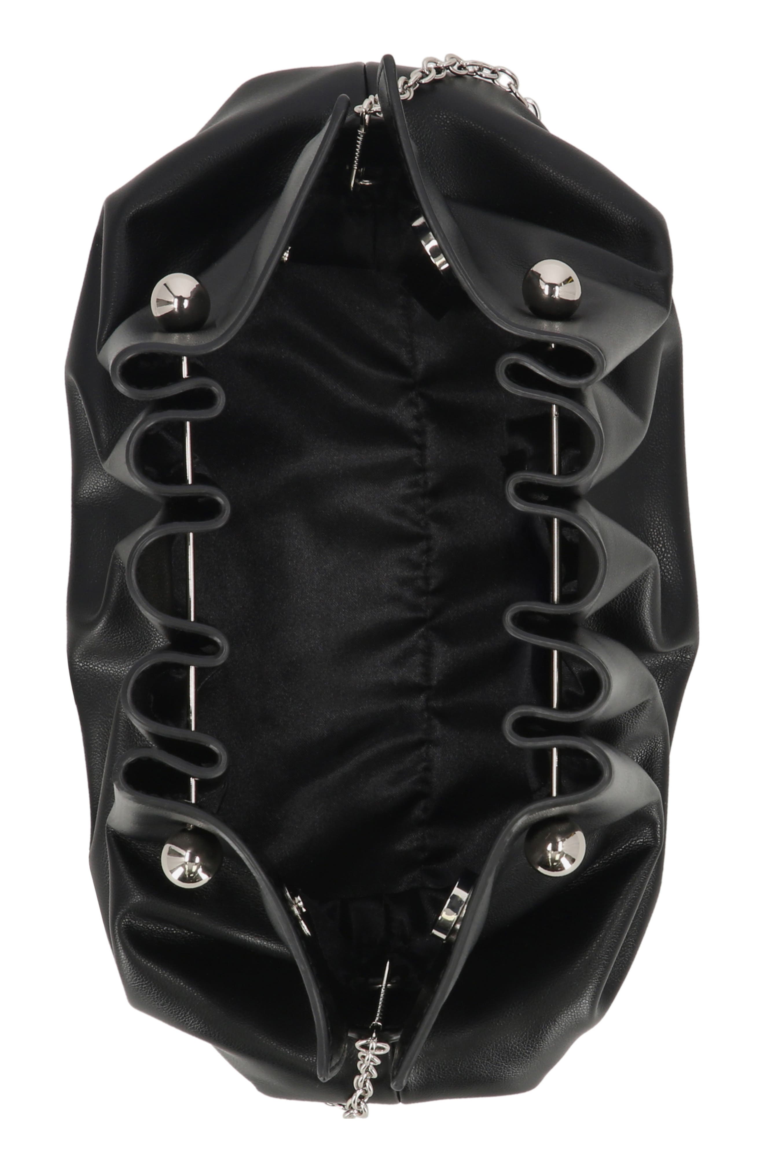 Jessica McClintock Shaye Pleated Clutch, Alternate, color, Black