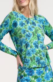 Isaac Mizrahi New York Floral Print Cardigan