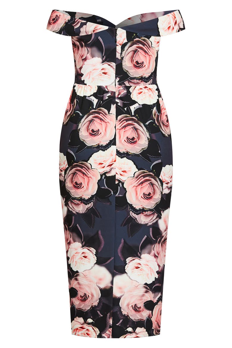 Sweet Love Floral Tulip Hem Off the Shoulder Dress, Alternate, color, SWEET LOVE