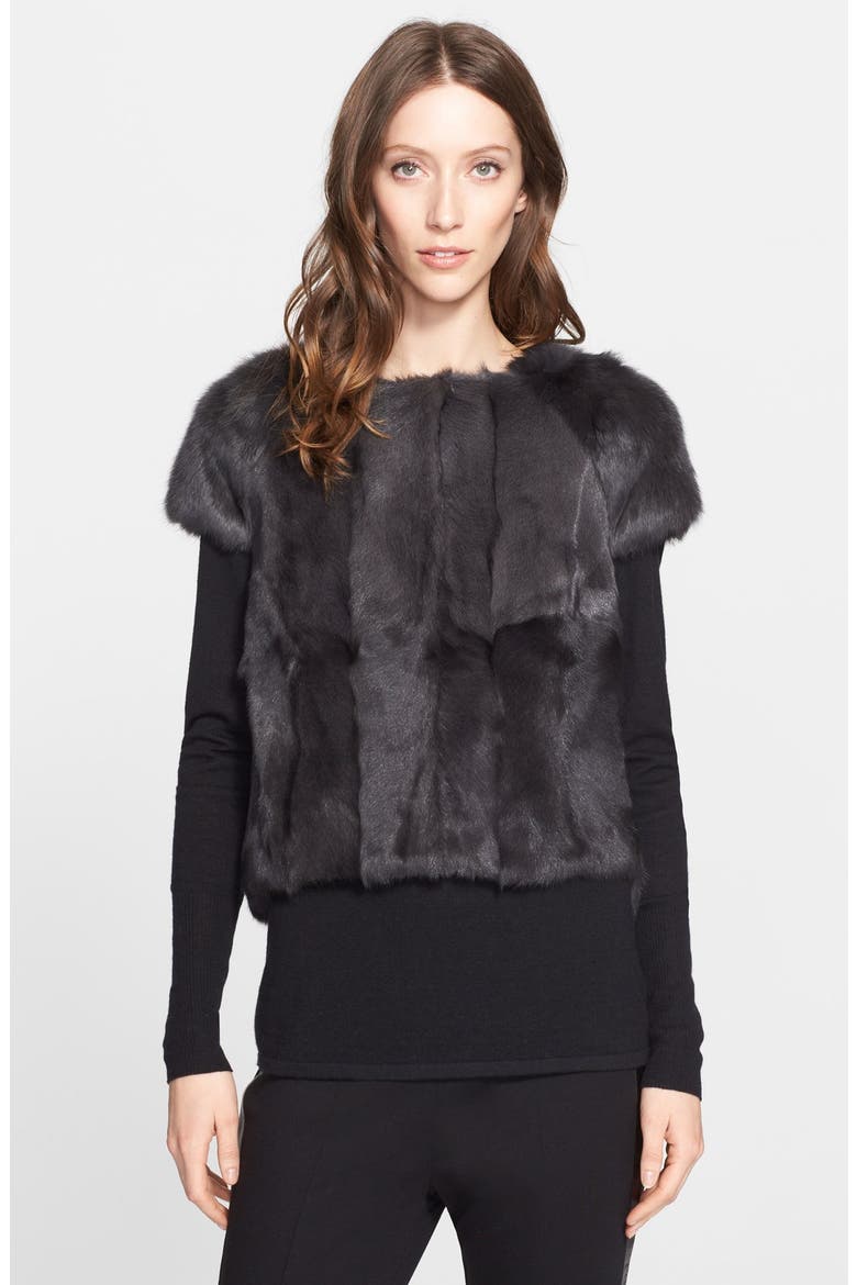 Genuine Rabbit Fur & Goat Fur Vest (Nordstrom Exclusive), Alternate, color, GRAPHITE