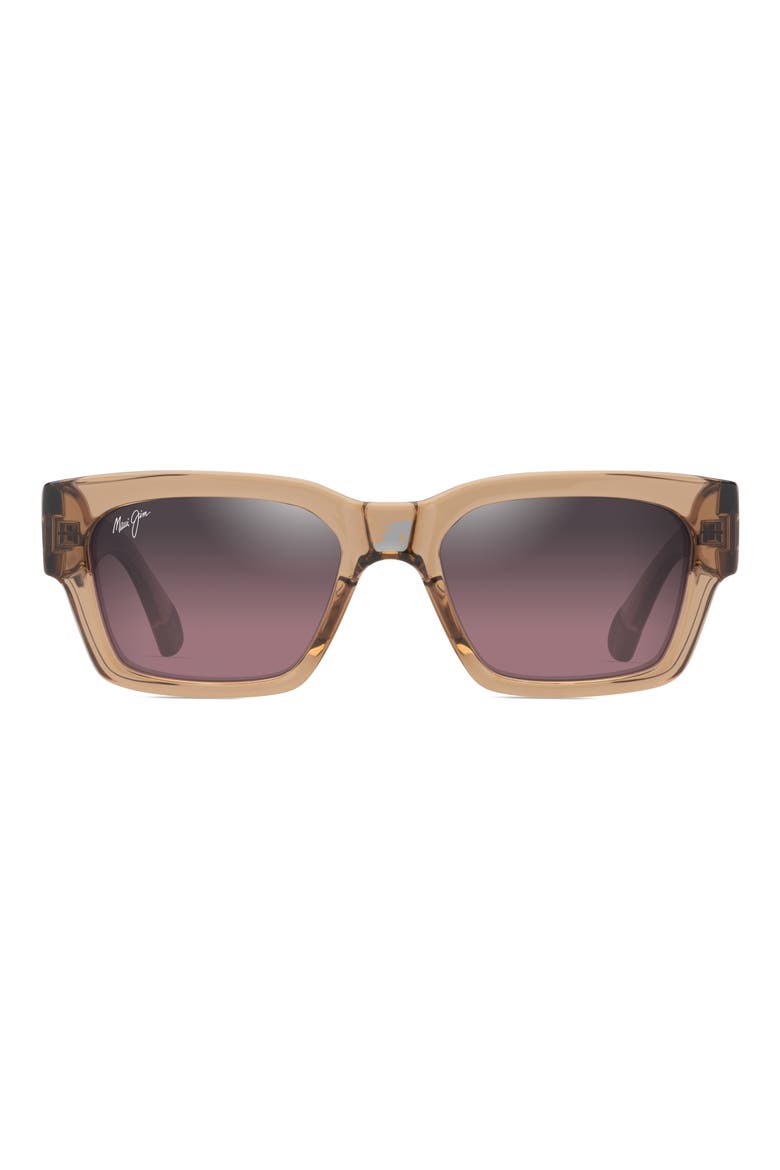 Kenui 53mm PolarizedPlus2® Square Sunglasses, Main, color, SHINY TRANS LIGHT BROWN