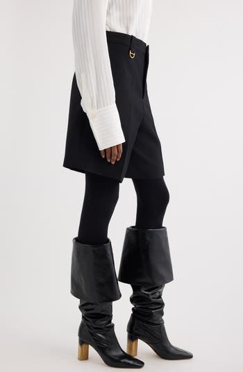 ショートパンツ Chloe Tailored Wool Crepe Shorts Chloé Tailored Shorts In Wool Crêpe in Ash blue | Chloé TJ