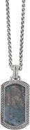 Jan Leslie Sterling Silver & Gemstone Dog Tag Pendant Necklace