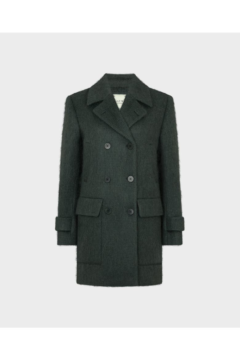 Emma Mohair Pea Coat, Main, color, Dark Green