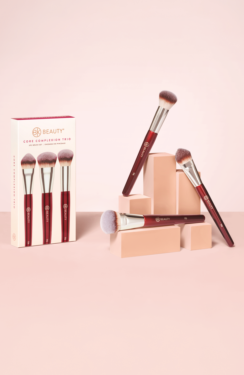 BK Beauty Core Complexion Trio Brush Set, Alternate, color, Burgundy