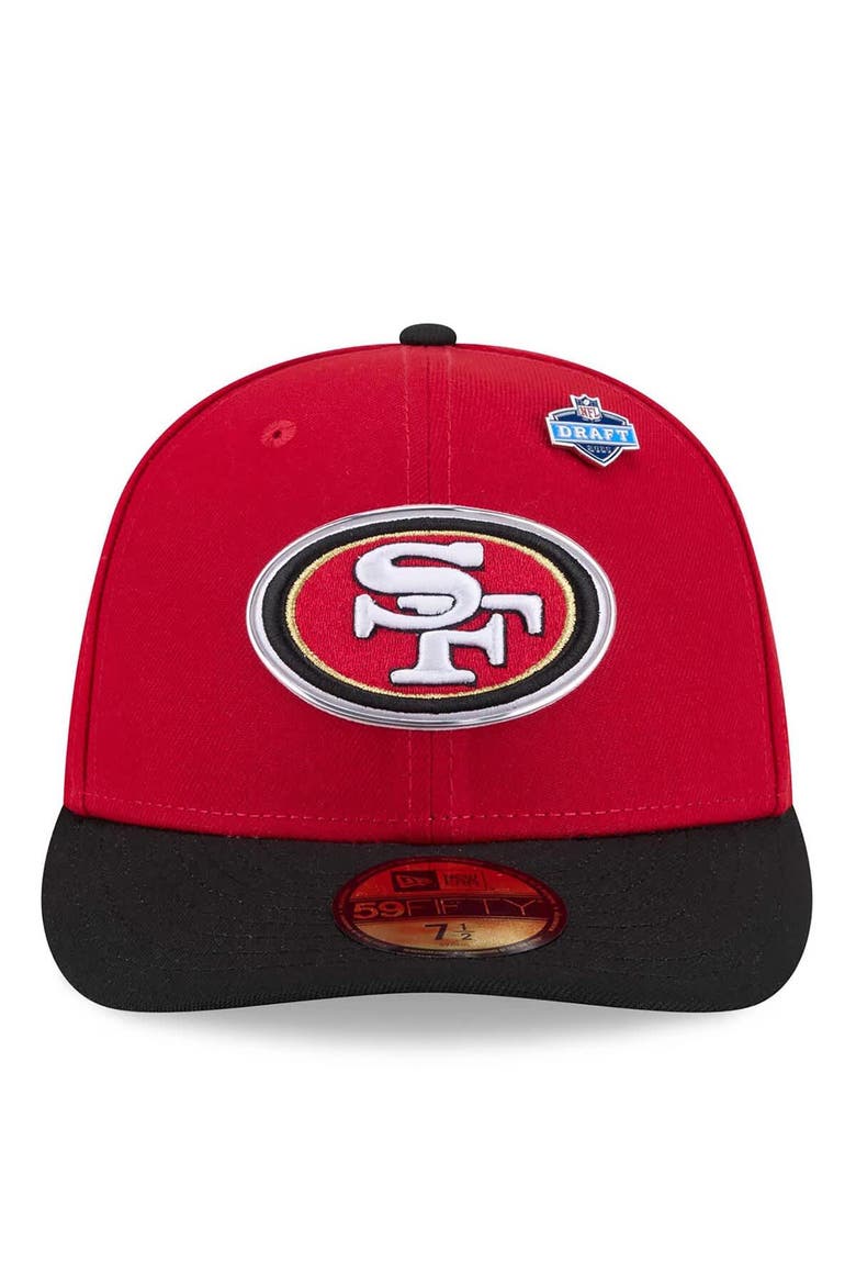 Men's New Era  Scarlet/Black San Francisco 49ers 2026 NFL Draft Pre-Curved 59FIFTY Fitted Hat, Alternate, color, Scarlet