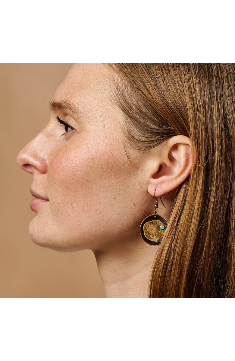 Ten Thousand Villages Adrift - Hammered Copper Earrings, Alternate, color, Multi Color