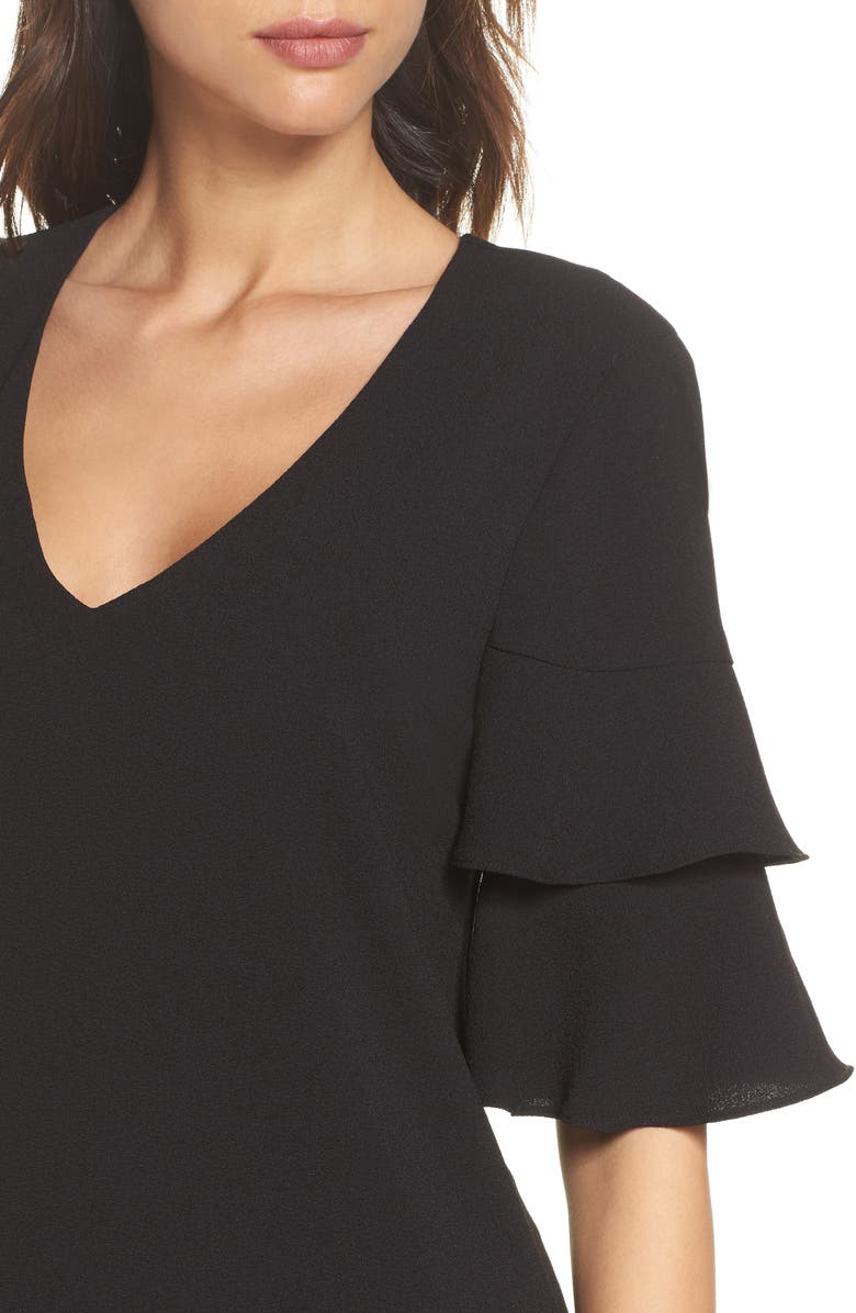 Charles Henry Ruffle Sleeve Shift Dress, Alternate, color, 