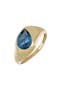  14K Yellow Gold / Dark Blue To