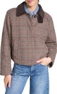 Levi's Corduroy Collar Houndstooth Plaid Short Mac Jacket