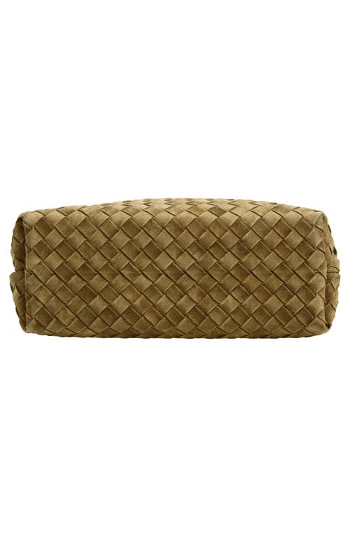 Bottega Veneta Medium Andiamo Intrecciato Suede Shoulder Bag In Brown
