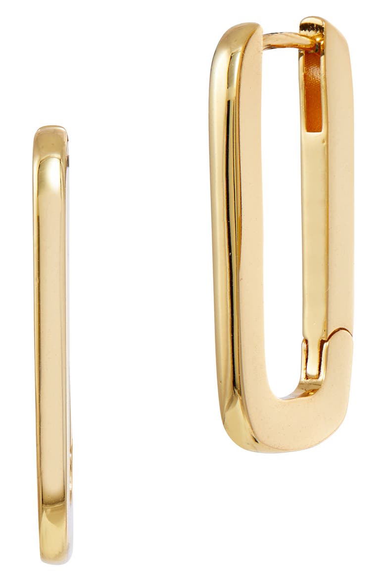 Link Hoop Earrings, Main, color, YELLOW