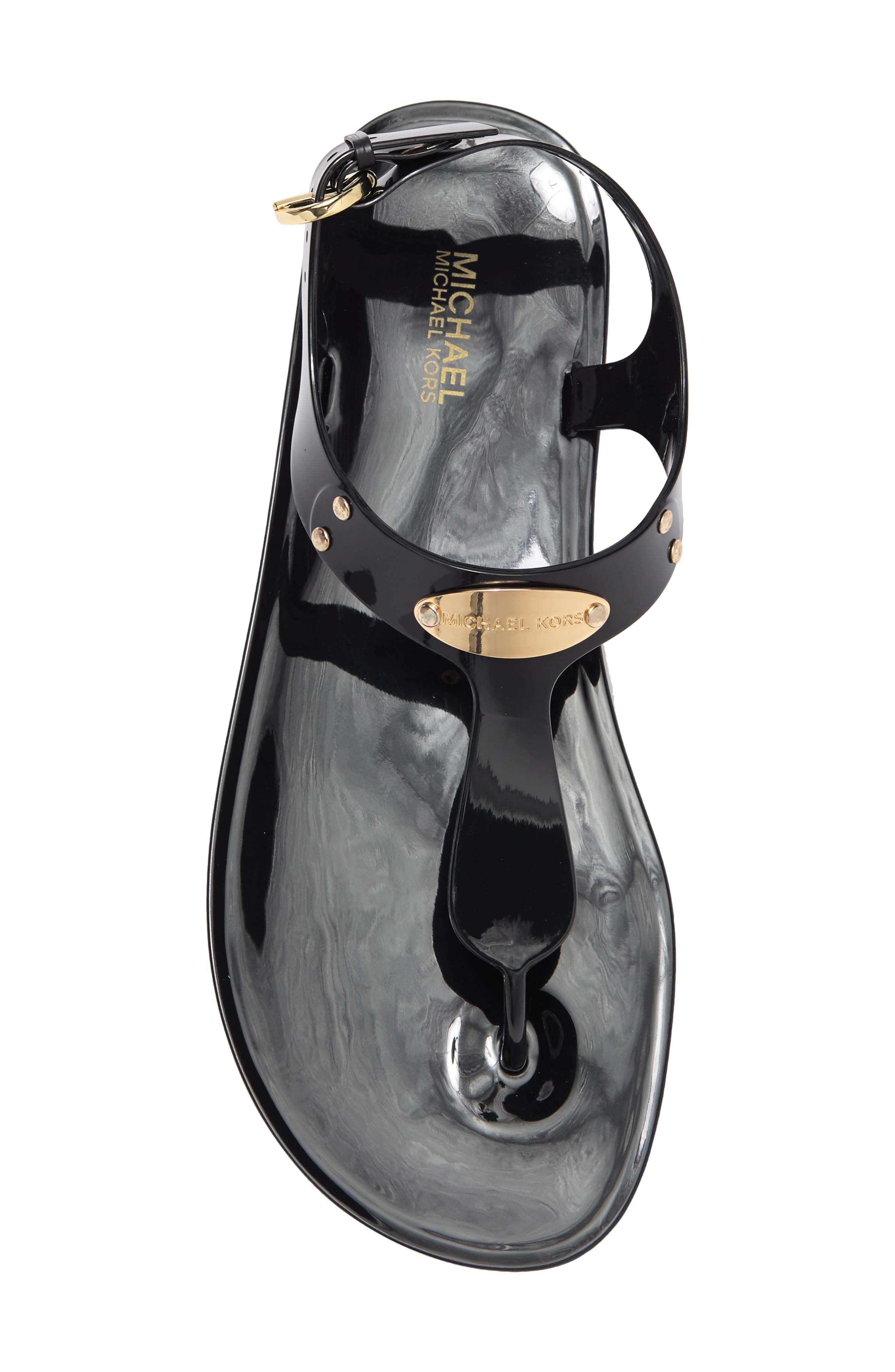 MICHAEL Michael Kors Logo Plate Jelly Sandal, Alternate, color, 