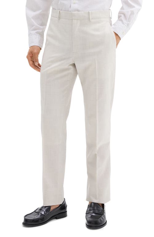 Theory Mayer Melange Solid Soft Tailoring Suit Pants In Fog