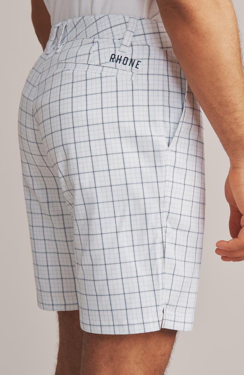 Rhone Dune Plaid Golf Shorts, Alternate, color, White Windowpane Check