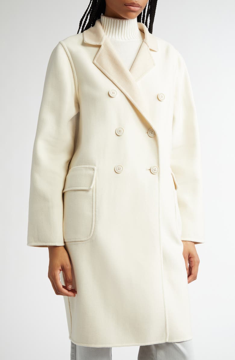 Eleventy Double Breasted Double Face Wool Coat, Alternate, color, 