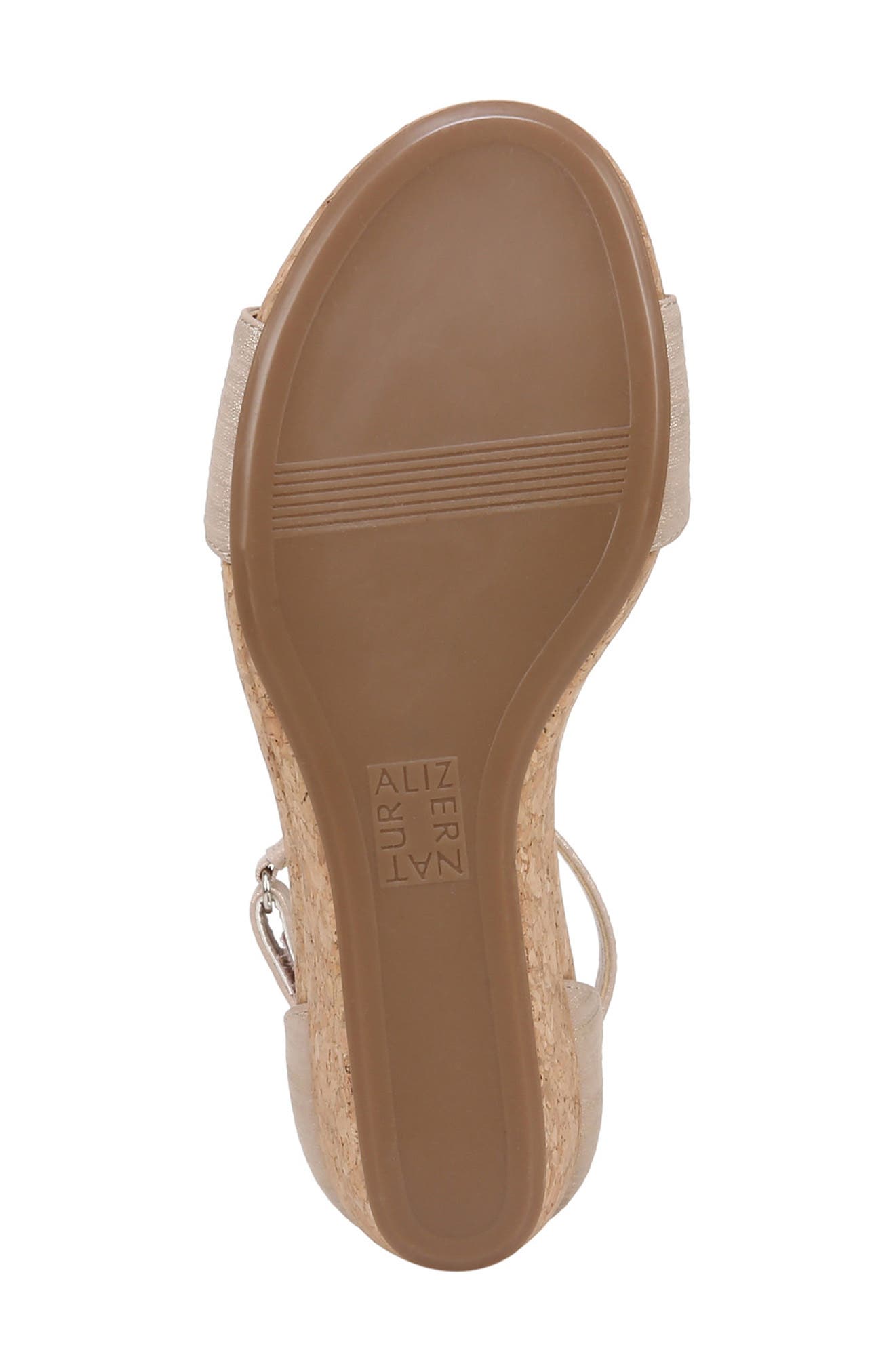 Naturalizer Areda Ankle Strap Wedge Sandal - Wide Width Available, Alternate, color, Fawn Beige Faux Leather
