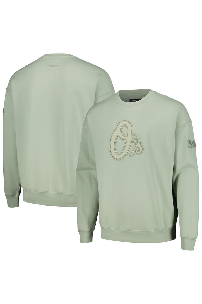 Men's Pro Standard Green Baltimore Orioles Neutral Drop Shoulder Pullover Sweatshirt, Main, color, Green