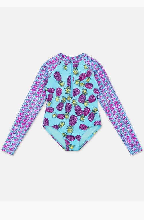 LIMEAPPLE LIMEAPPLE PINEAPPLE PRINTED LONG SLEEVE RASHGUARD ONE PIECE