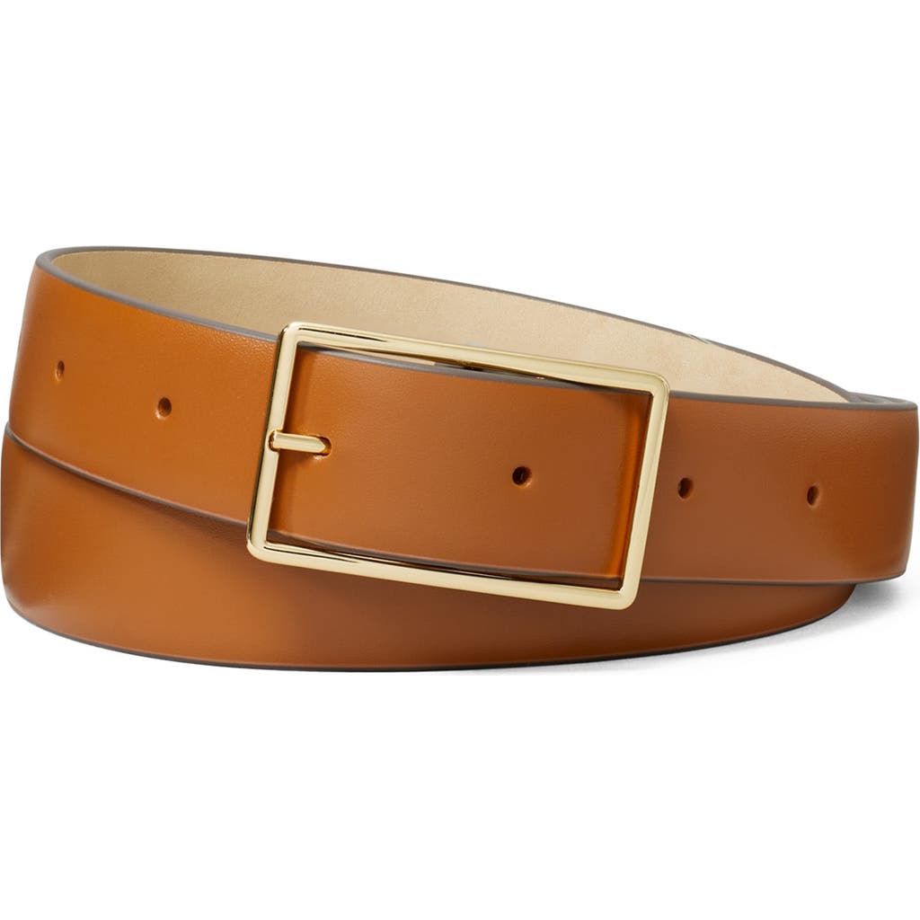 Tory Burch Leather Rectangle-buckle Belt In Brown