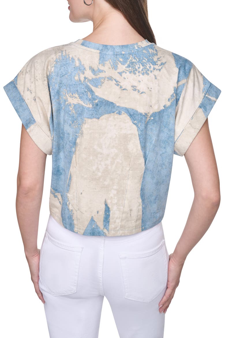 Dolman Sleeve Pleated Crop Top, Alternate, color, CAMEO BLU BRUSHSTROKE