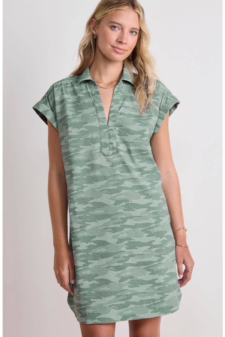 Margo Harbor Camo Print Seersucker Shirtdress, Alternate, color, CAMO DUNE GRASS