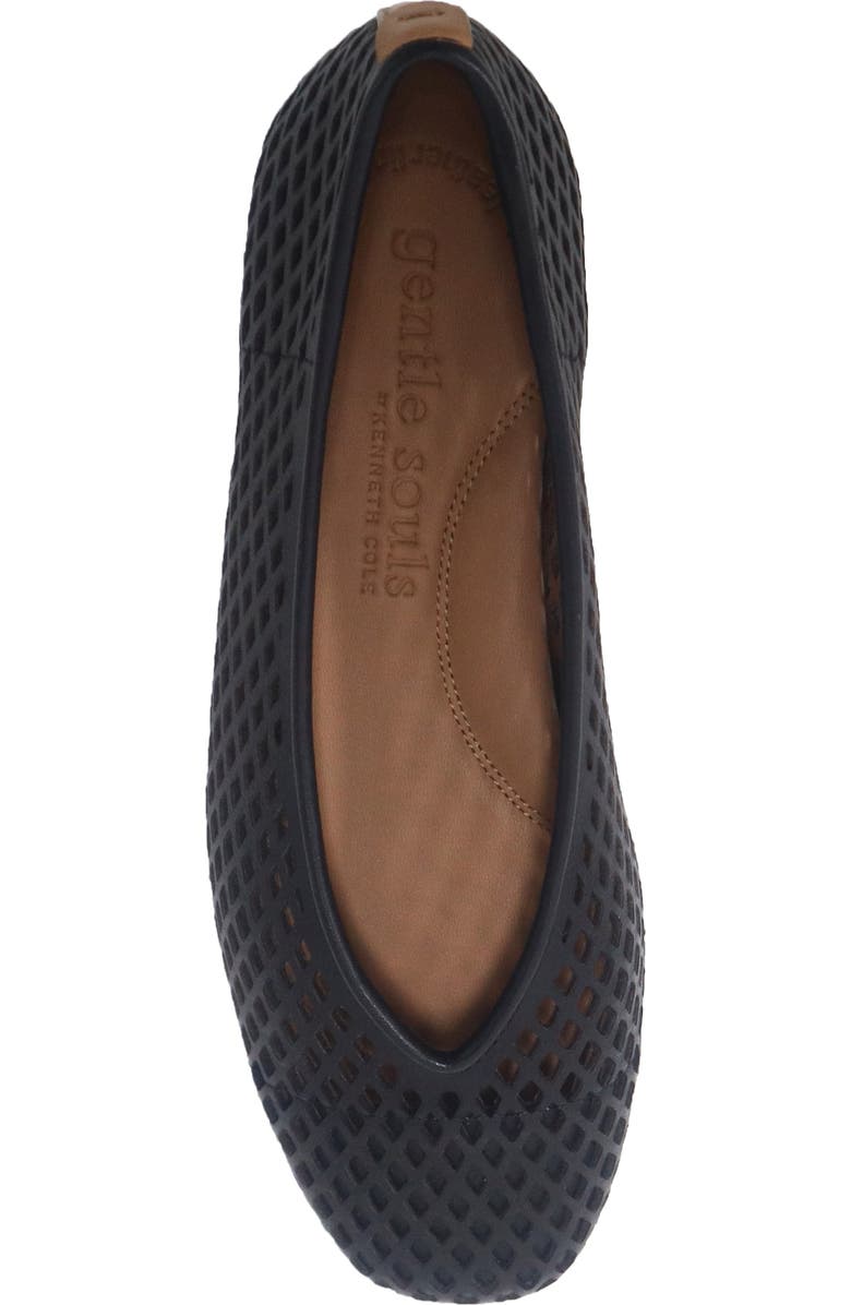Gentle Souls Willow Perf Ballet Flat, Alternate, color, Black Leather