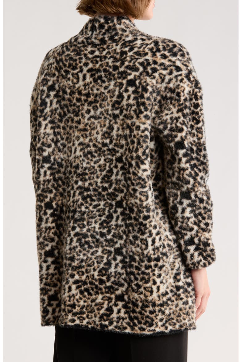 Layla Faux Fur Cardigan, Alternate, color, LEOPARD