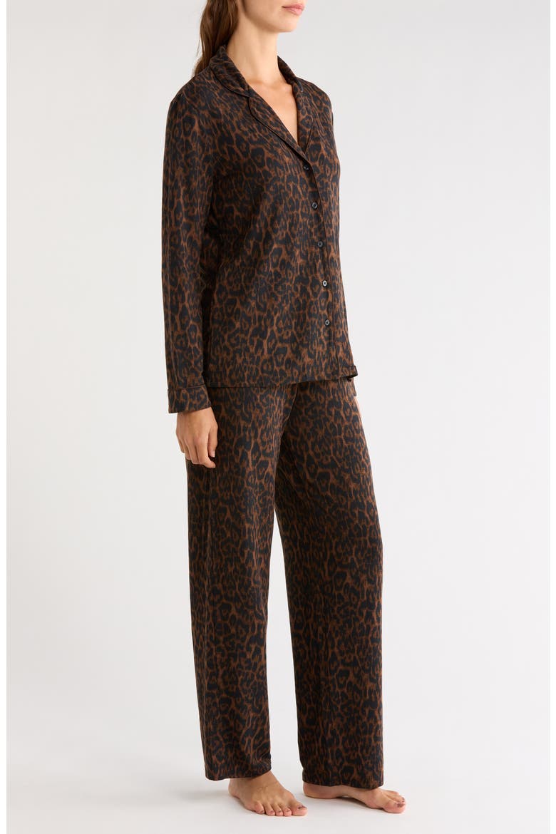 Moonlight Eco Knit Pajamas, Alternate, color, BROWN- BLACK ELEGANT LEOPARD