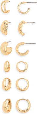 NORDSTROM RACK 6-Pack Huggie Hoop Earrings