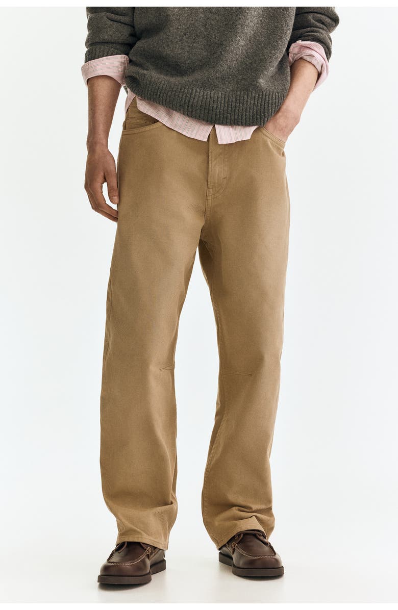 H&M Relaxed Fit Trousers, Alternate, color, Beige
