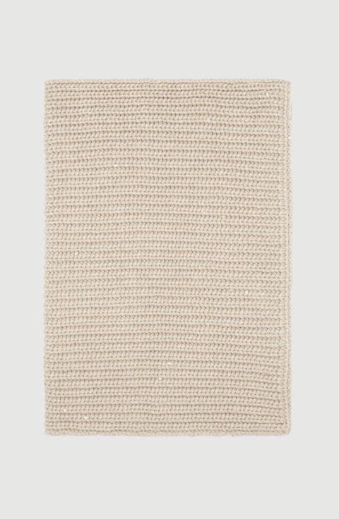 Cashmere and silk dazzling rib knit neck warmer