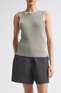 MM6 Maison Margiela Deconstructed Sleeveless Cotton & Nylon Sweater