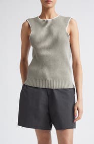 MM6 Maison Margiela Deconstructed Sleeveless Cotton & Nylon Sweater