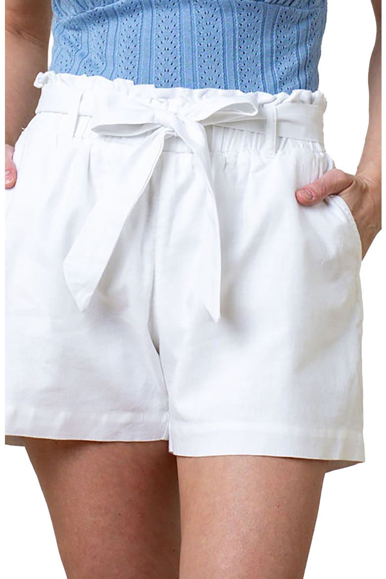 Womens' Cinched Waist Short, Alternate, color, White Linen