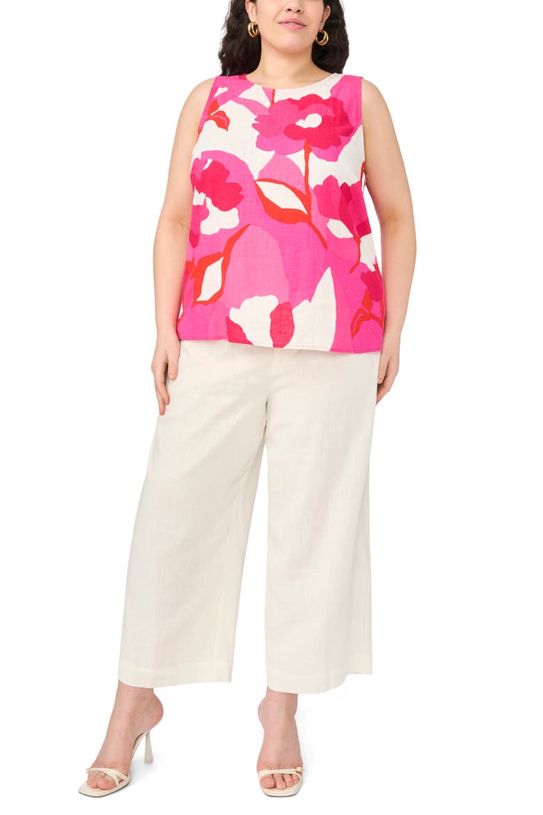 Sleeveless Top, Alternate, color, NEW IVORY POPPY PRINT