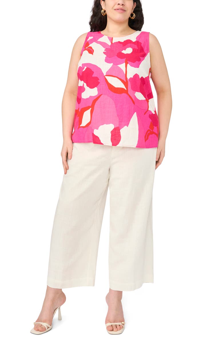 Vince Camuto Sleeveless Top, Alternate, color, New Ivory Poppy Print