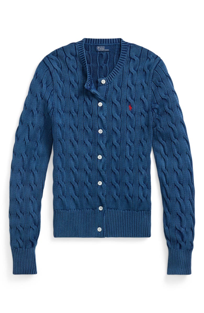 Polo Ralph Lauren Cable Stitch Cotton Cardigan, Alternate, color,